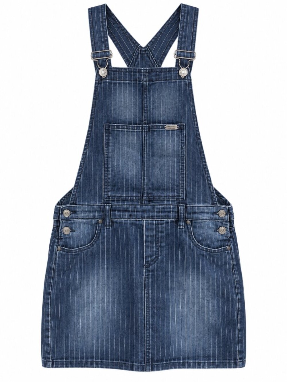 Buffalo David Bitton - vintage-inspired denim overall pin stripe dress
